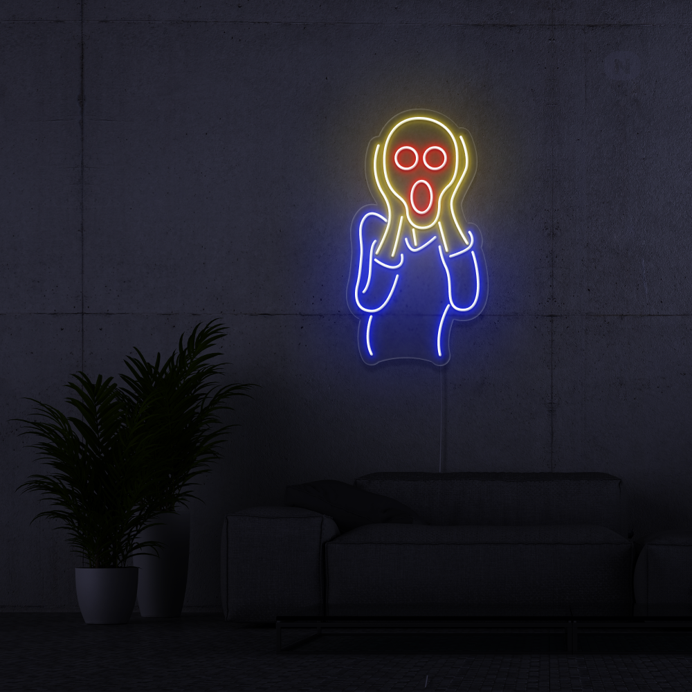 Cartel neon Cara de grito