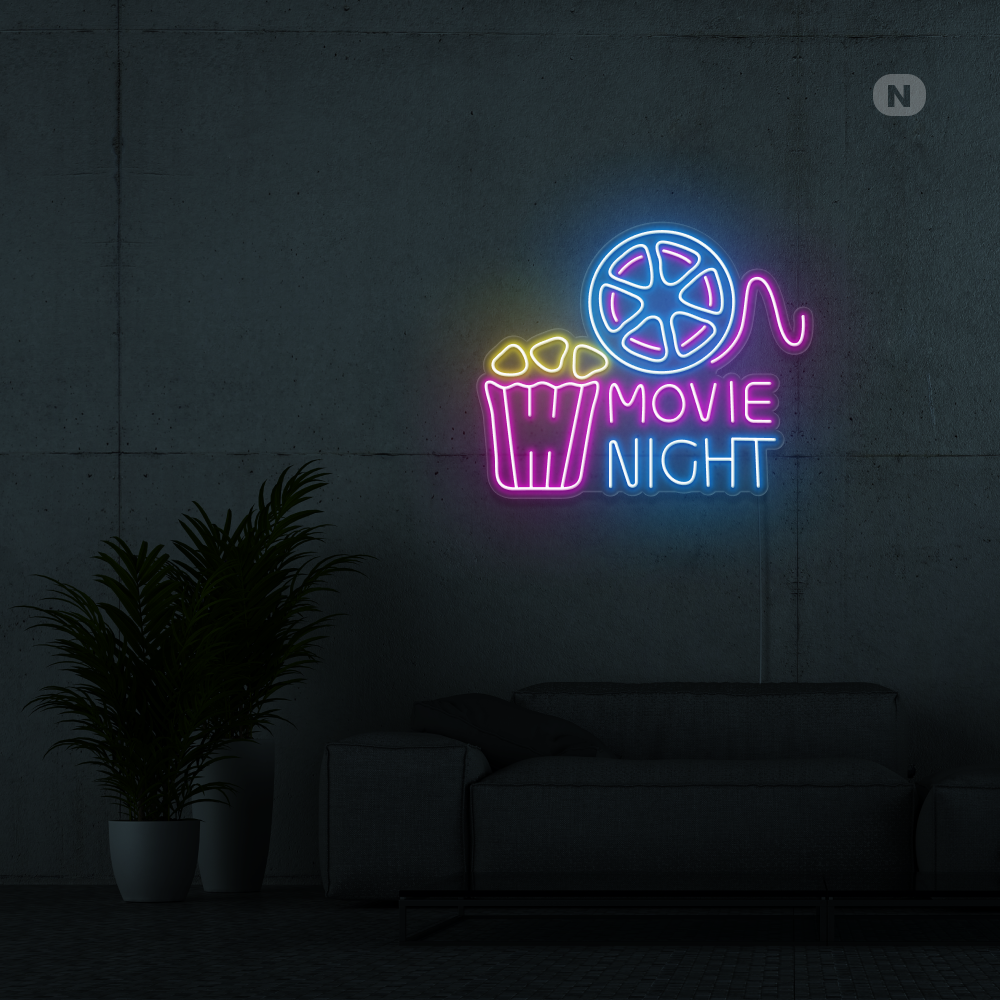 Cartel neon Movie Night