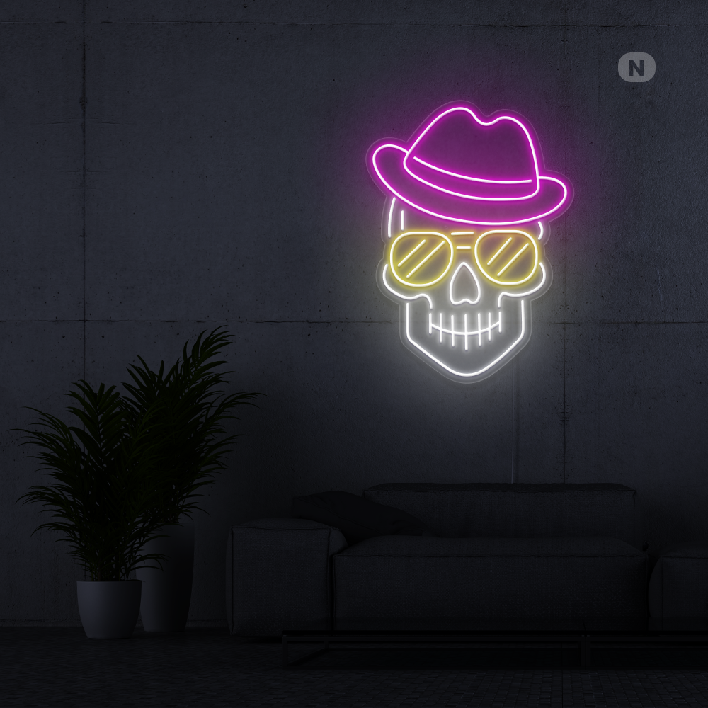 Cartel neon Cráneo
