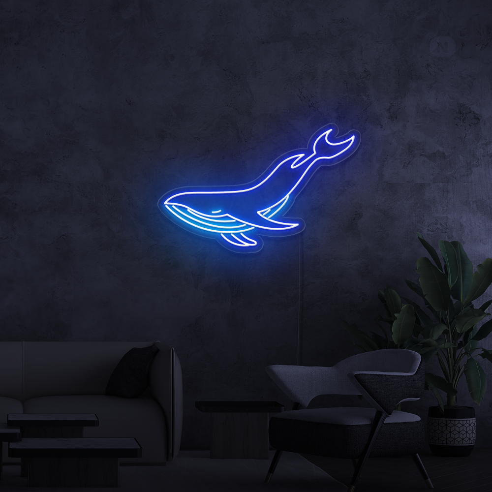 Cartel neon Ballena