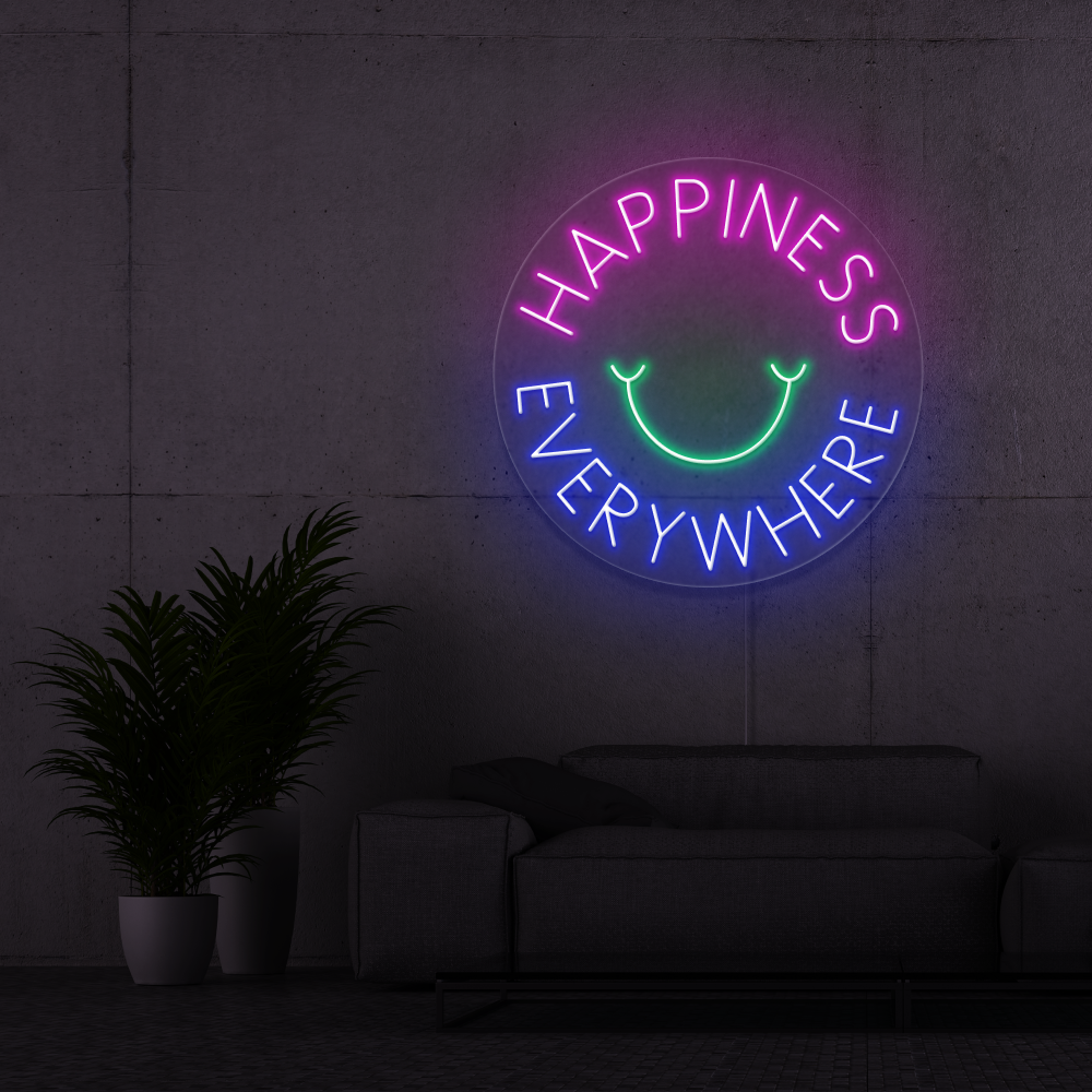 Cartel neon Hapiness