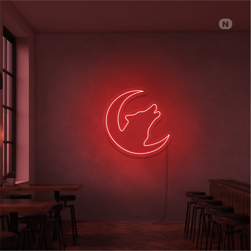 Cartel neon Lobo