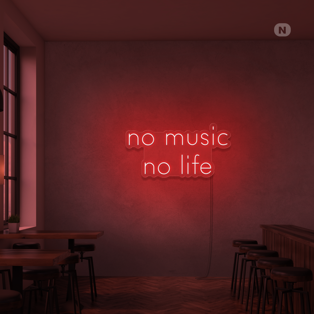 Cartel neon No Music No Life