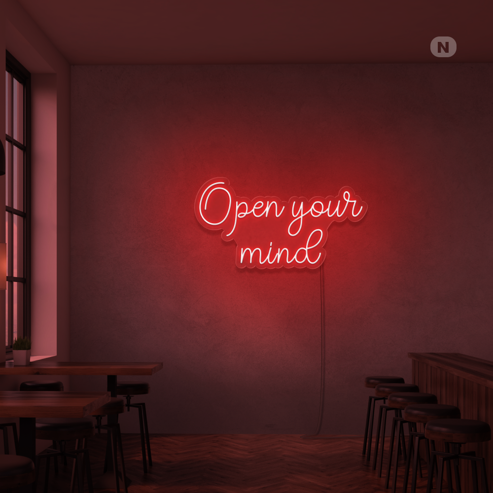 Cartel neon Open your mind