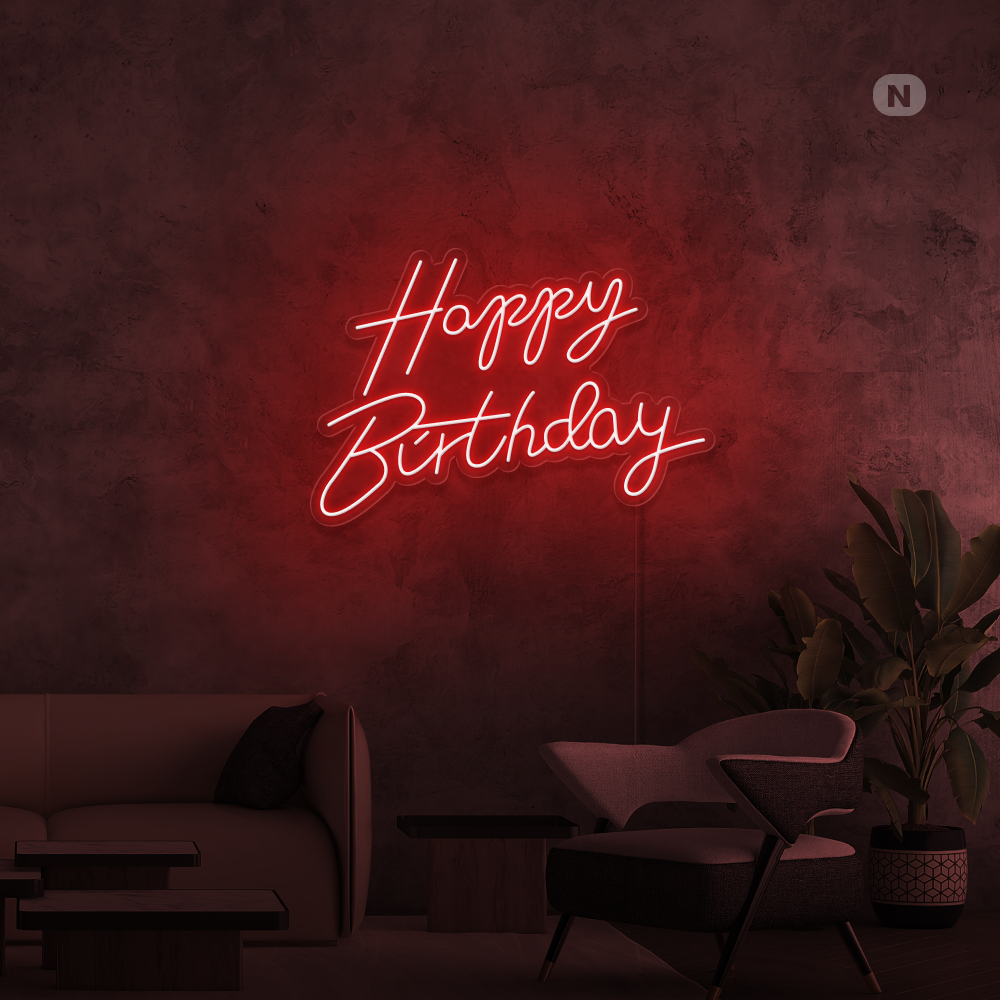 Cartel neon Happy Birthday