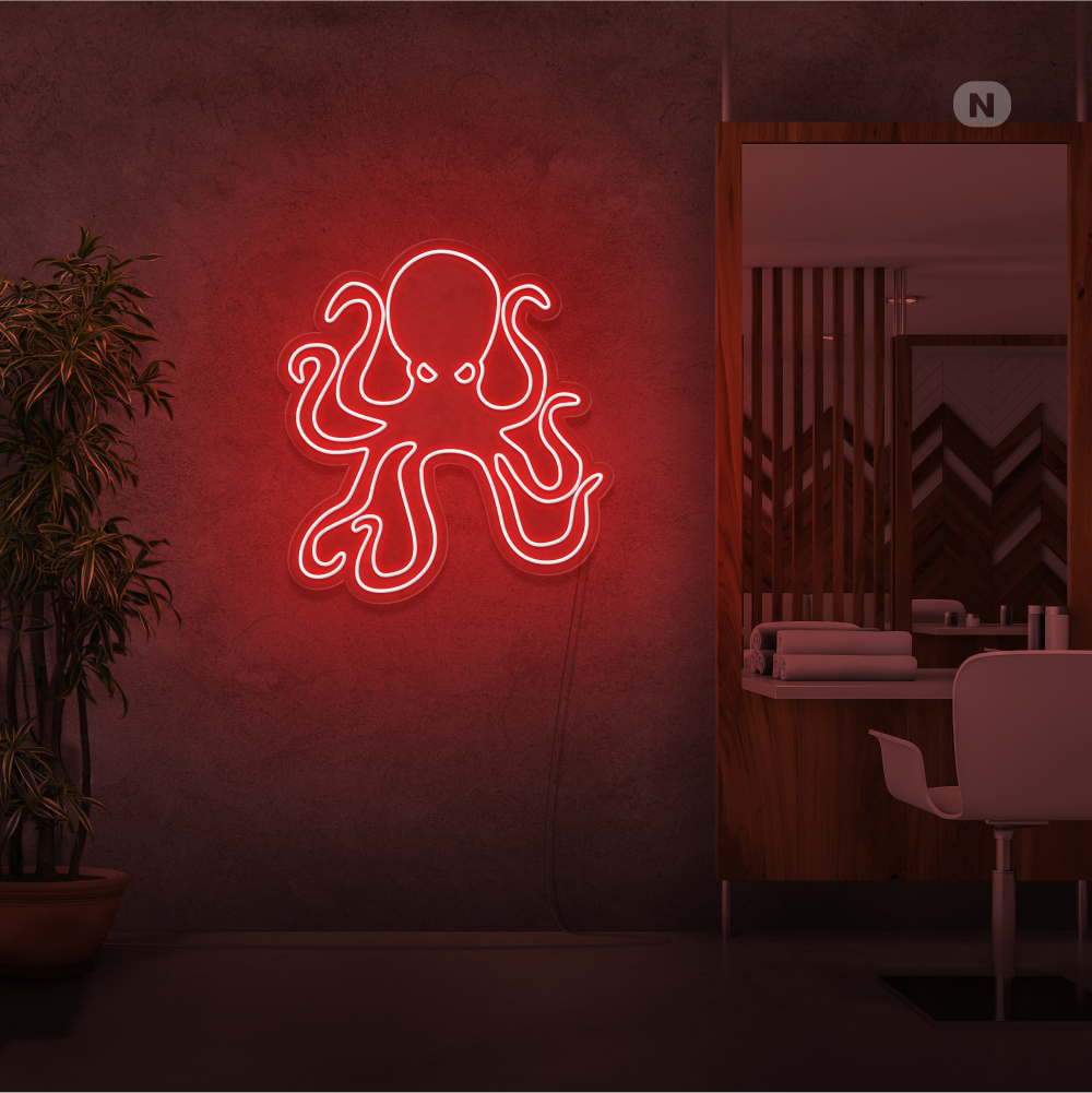 Cartel neon Pulpo