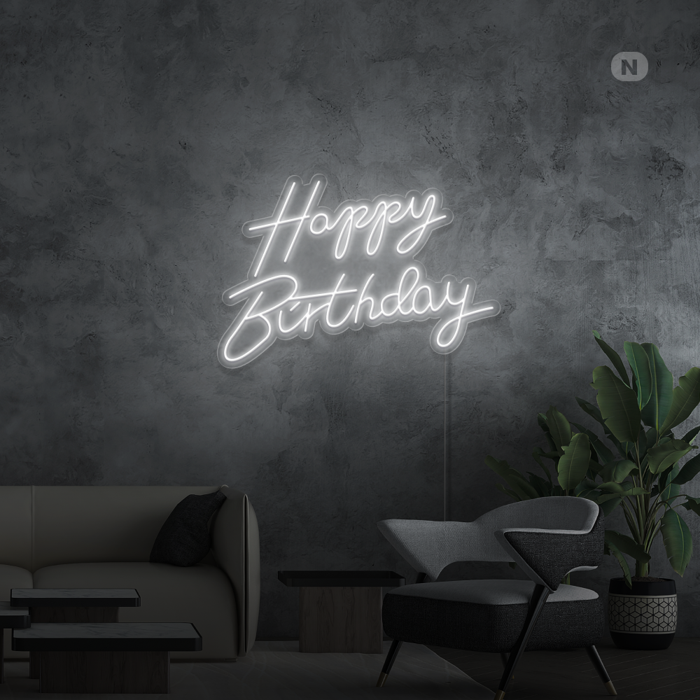Cartel neon Happy Birthday