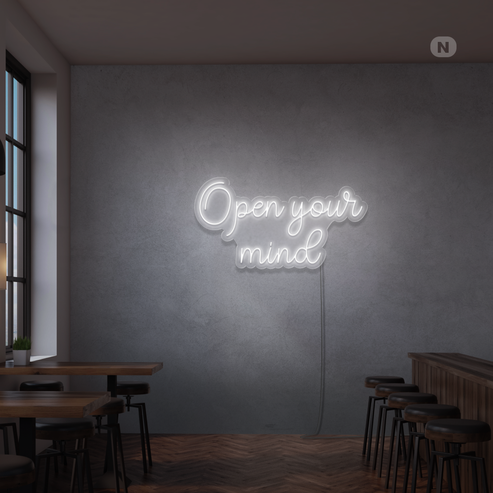 Cartel neon Open your mind