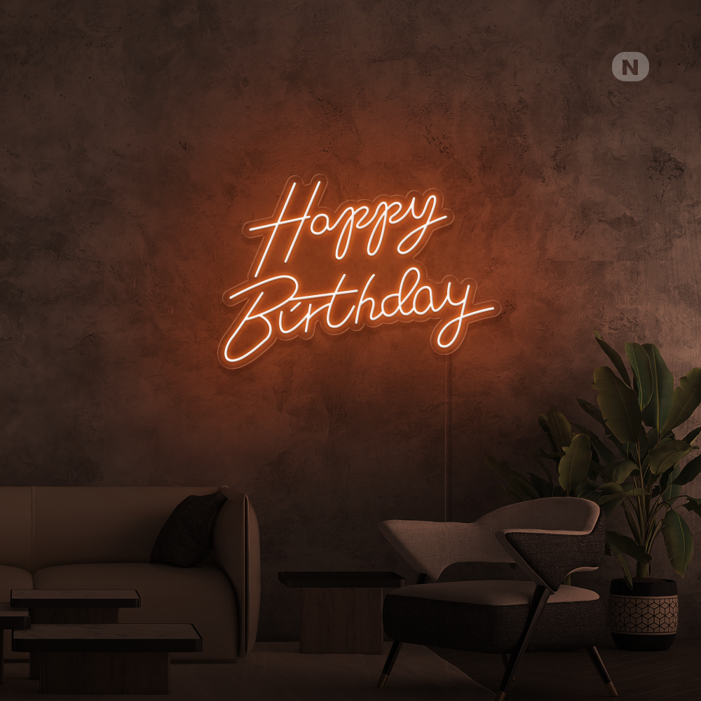 Cartel neon Happy Birthday