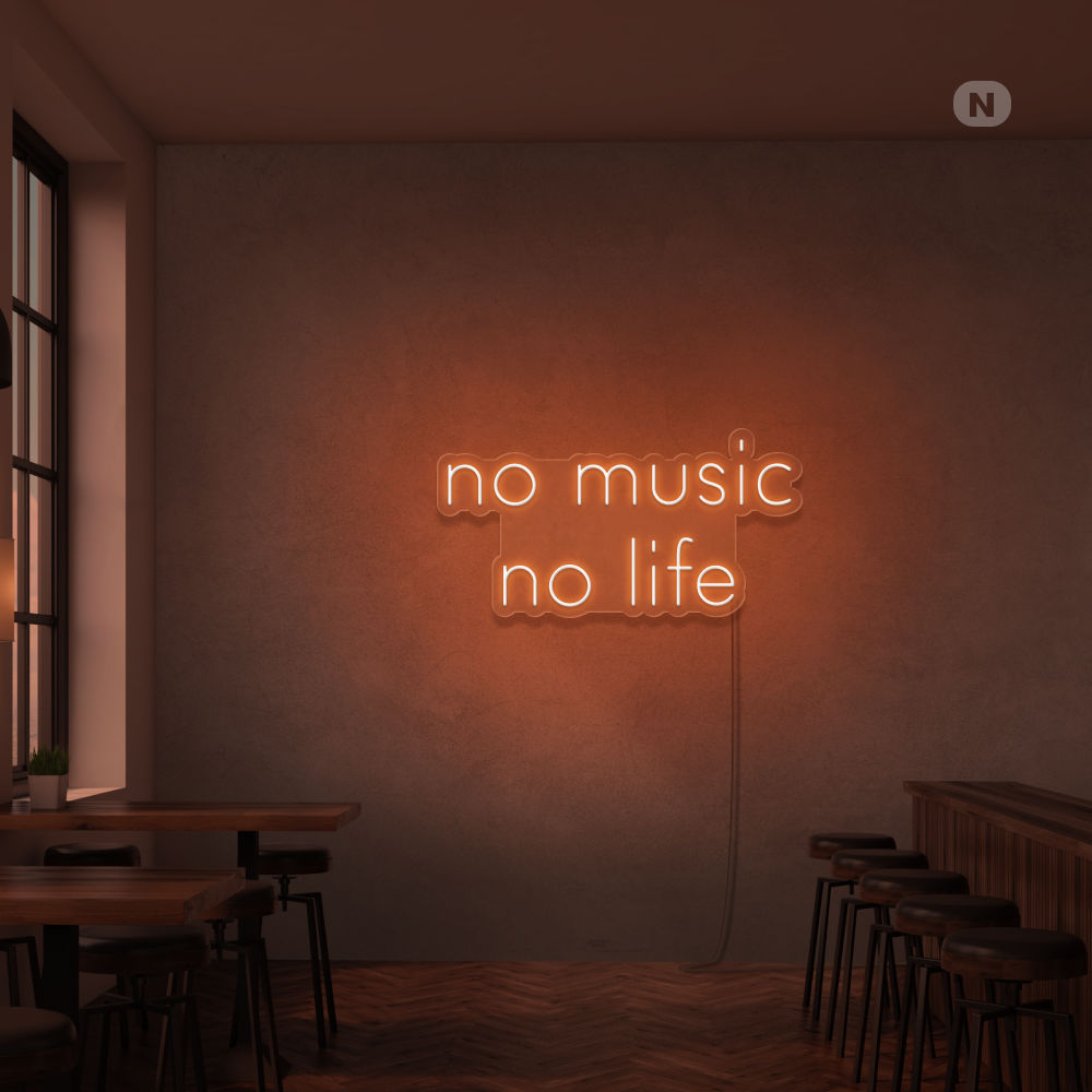 Cartel neon No Music No Life