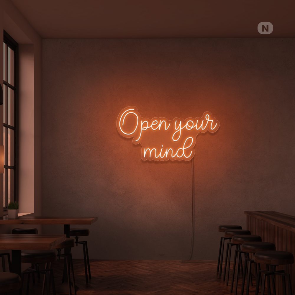 Cartel neon Open your mind