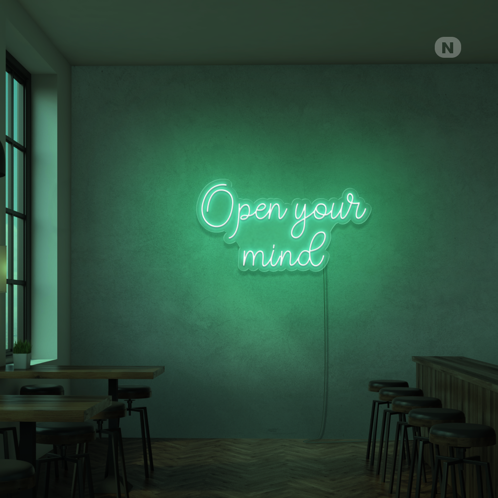 Cartel neon Open your mind