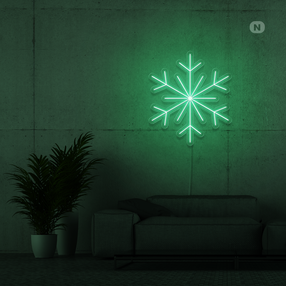 Cartel neon Copos de nieve
