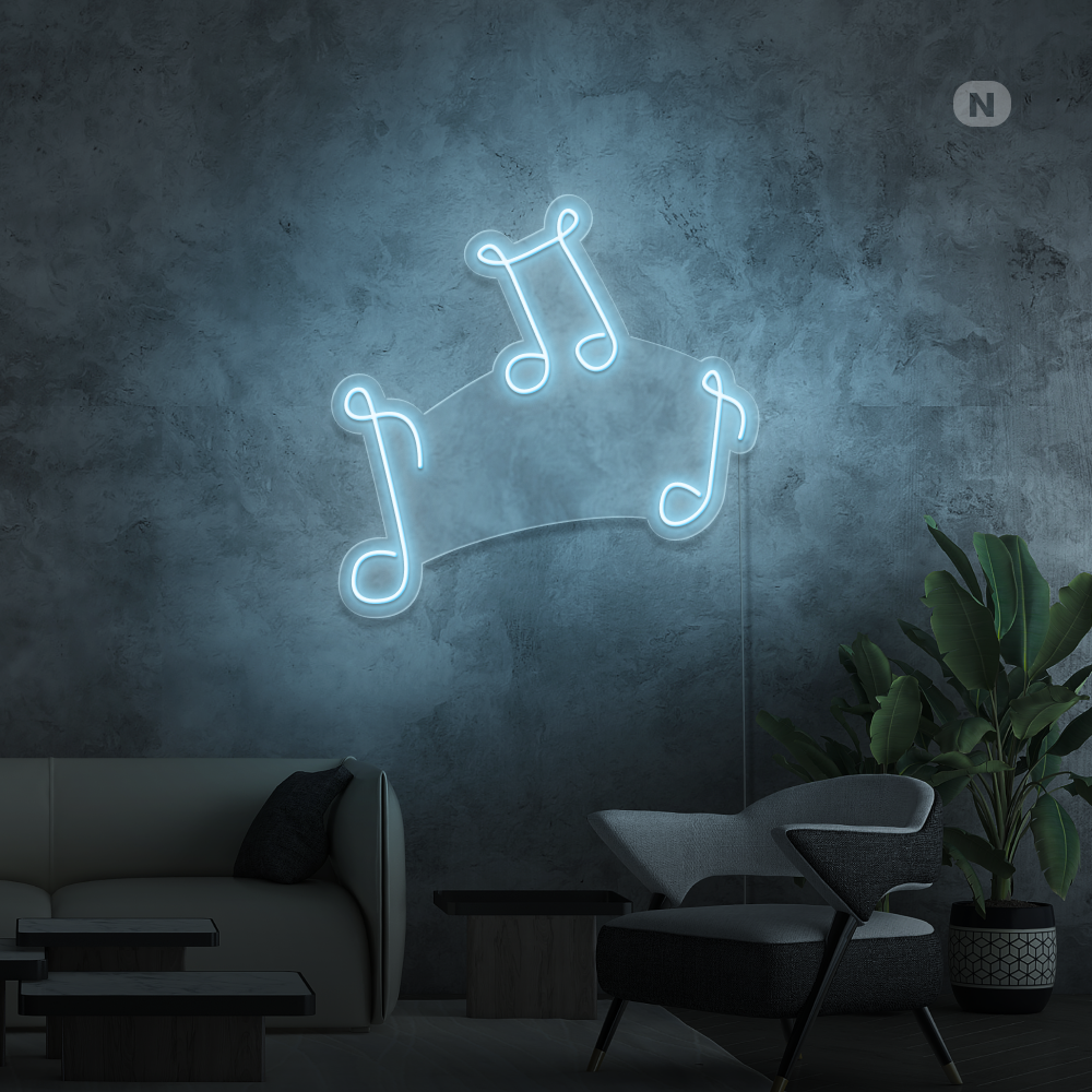 Cartel neon Musicnotas