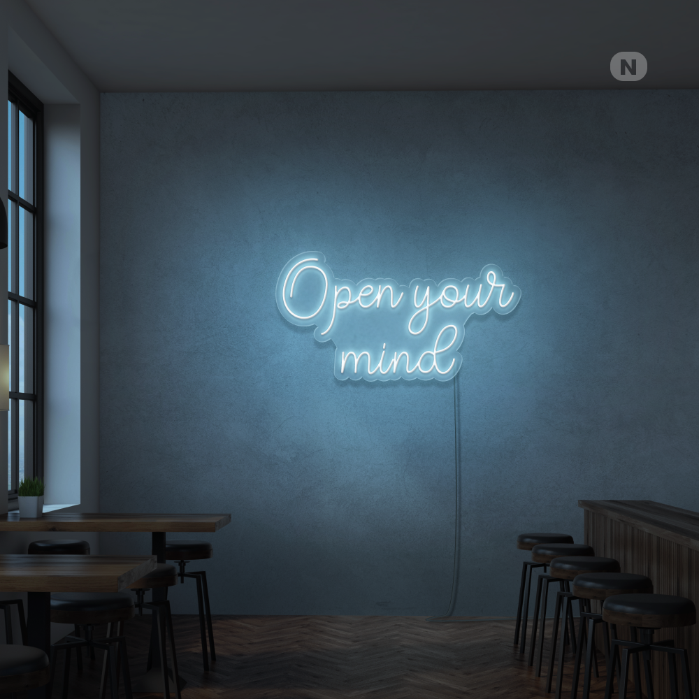 Cartel neon Open your mind