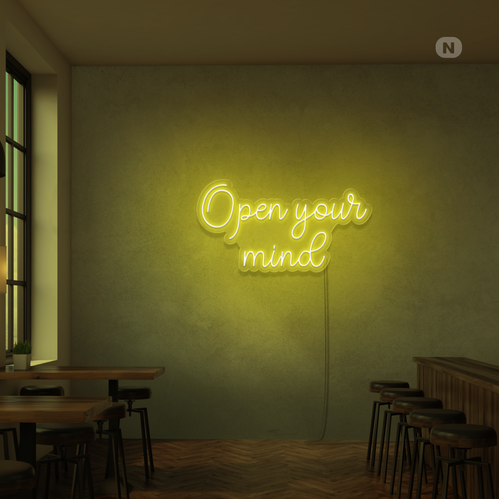 Cartel neon Open your mind