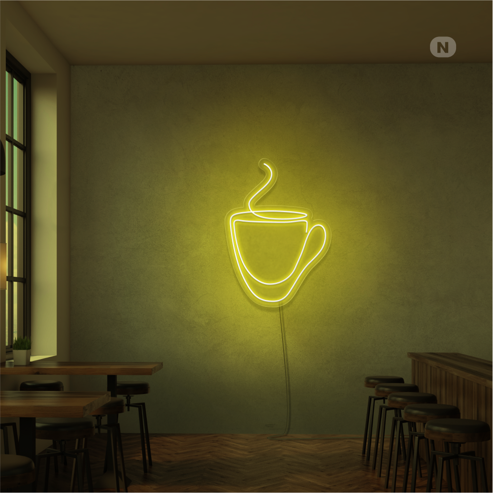 Cartel neon Taza de café