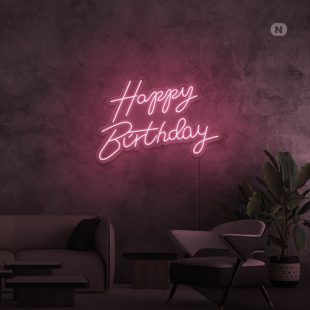 Cartel neon Happy Birthday