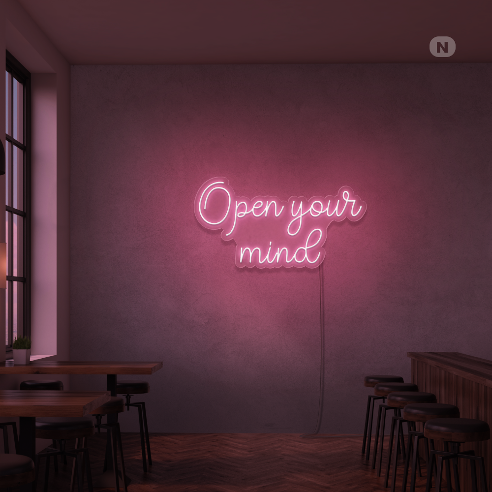 Cartel neon Open your mind