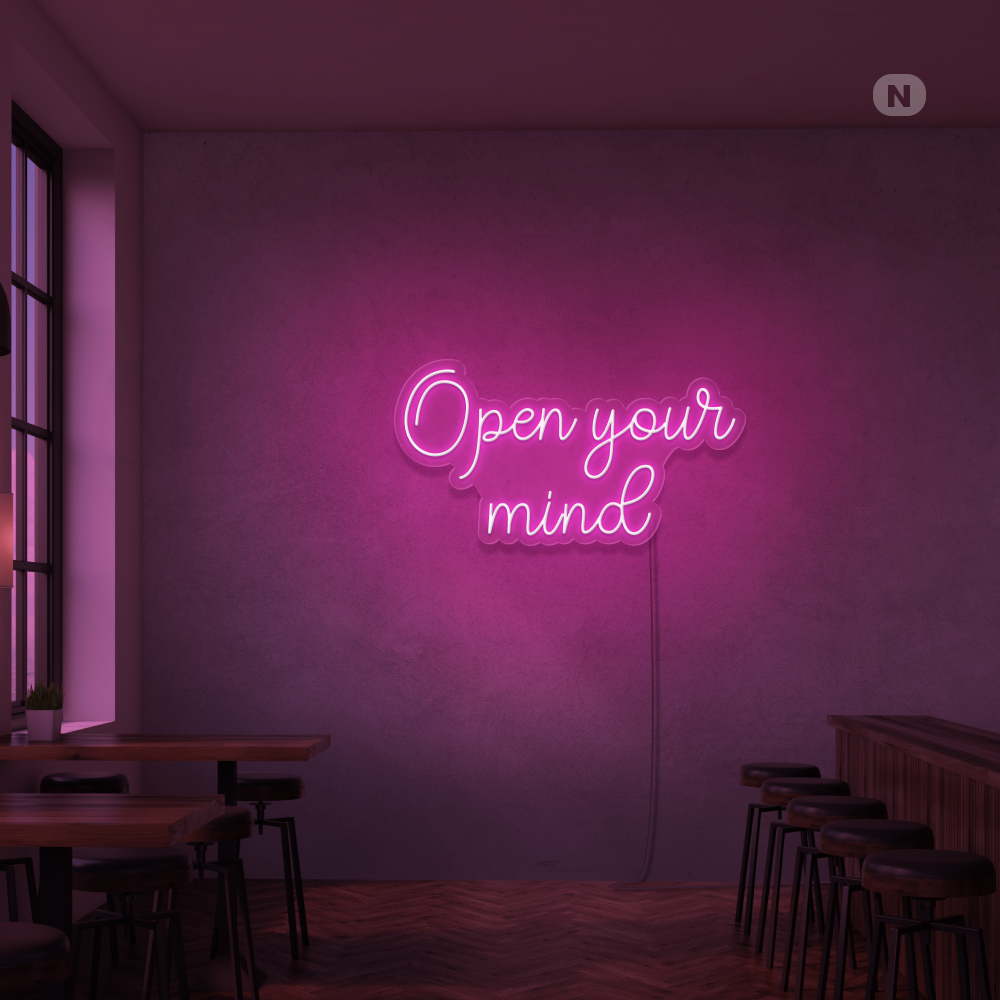 Cartel neon Open your mind