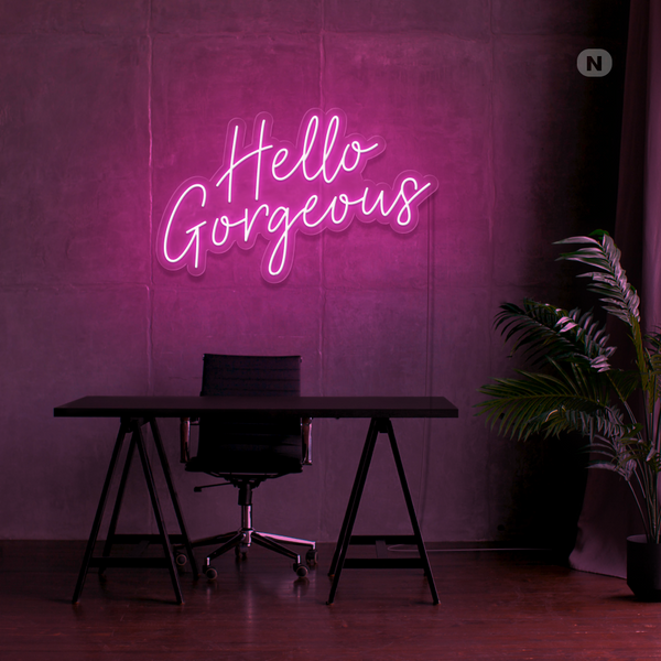 Cartel de neón Hello Gorgeous