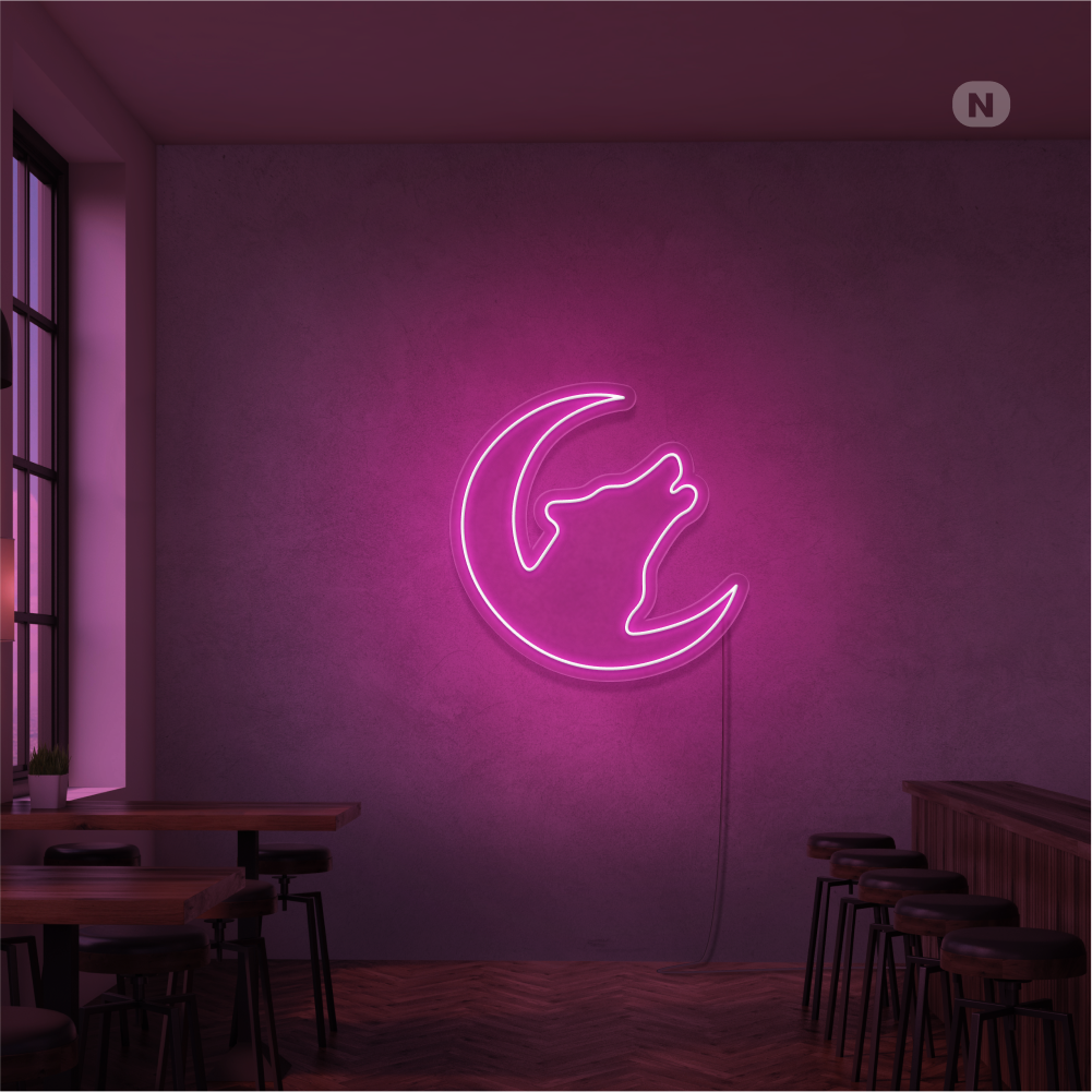 Cartel neon Lobo