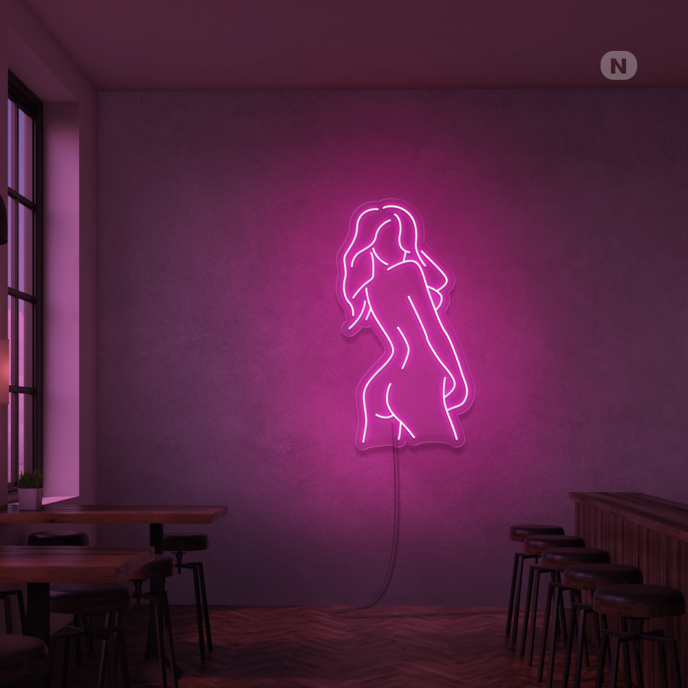 Cartel neon Chica exótica