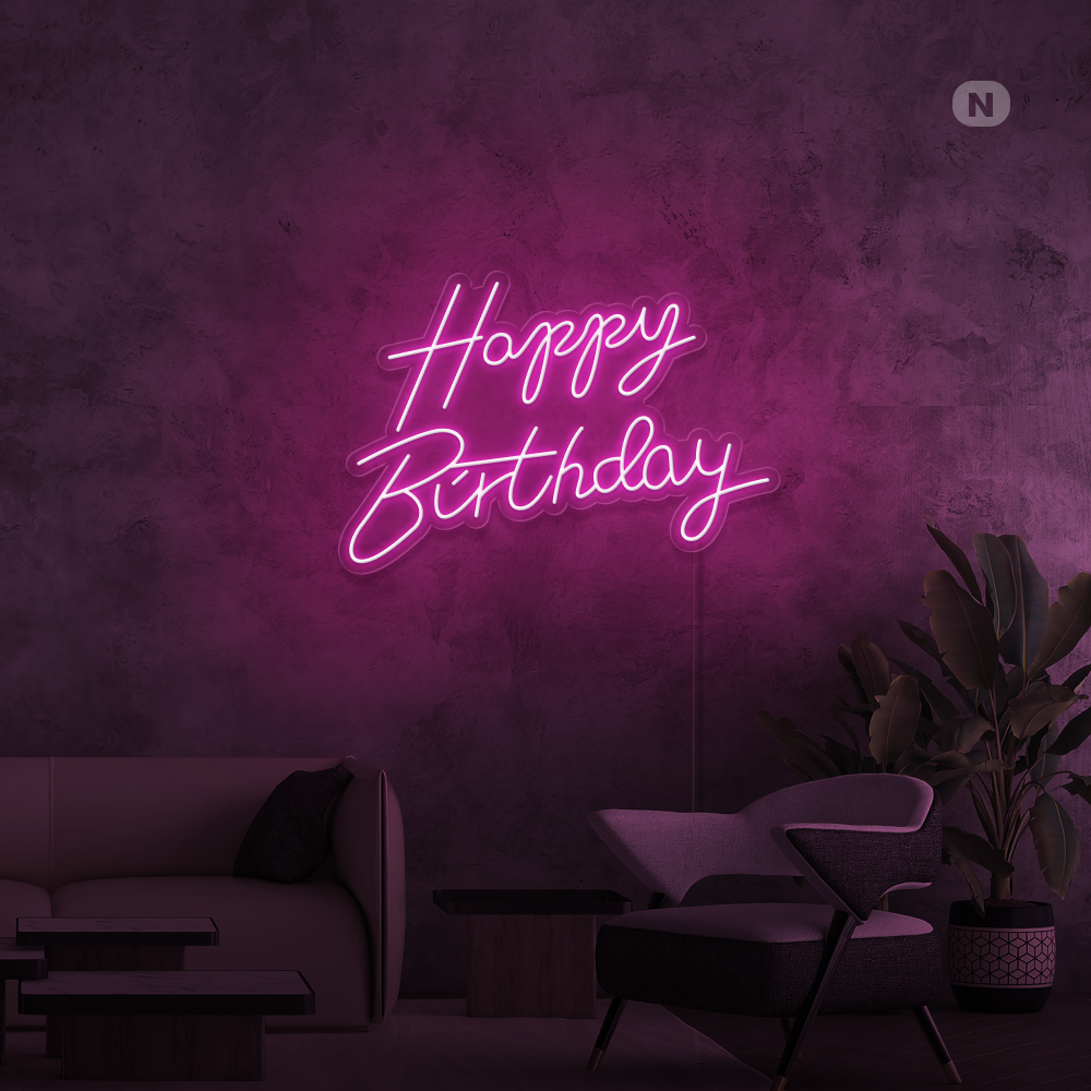 Cartel neon Happy Birthday