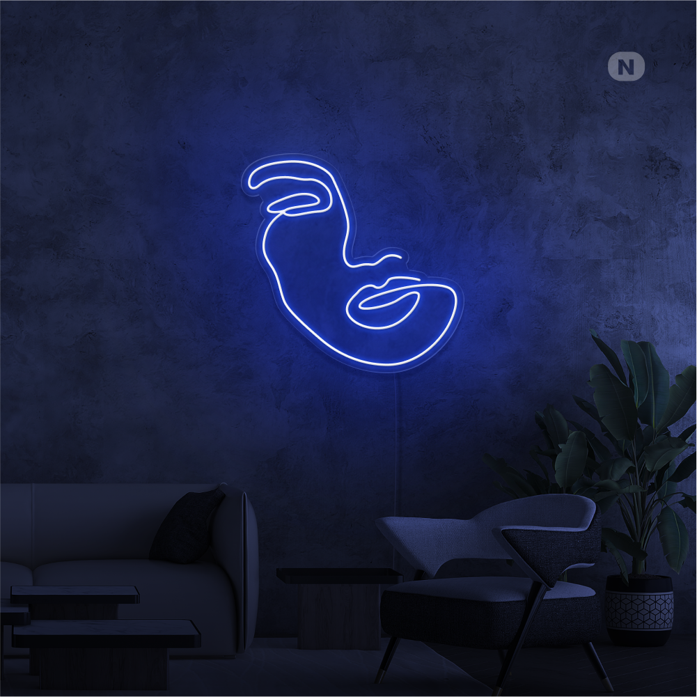 Cartel neon Cara de mujer
