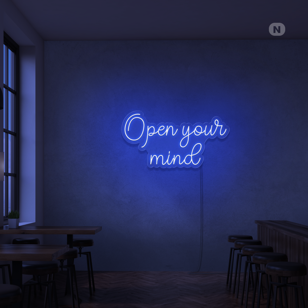 Cartel neon Open your mind