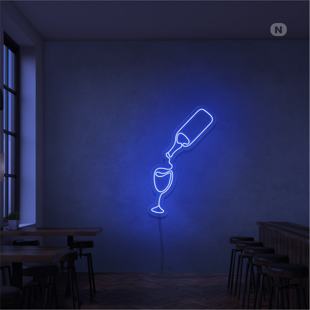 Cartel neon Amante del vino