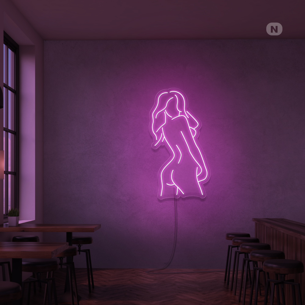 Cartel neon Chica exótica