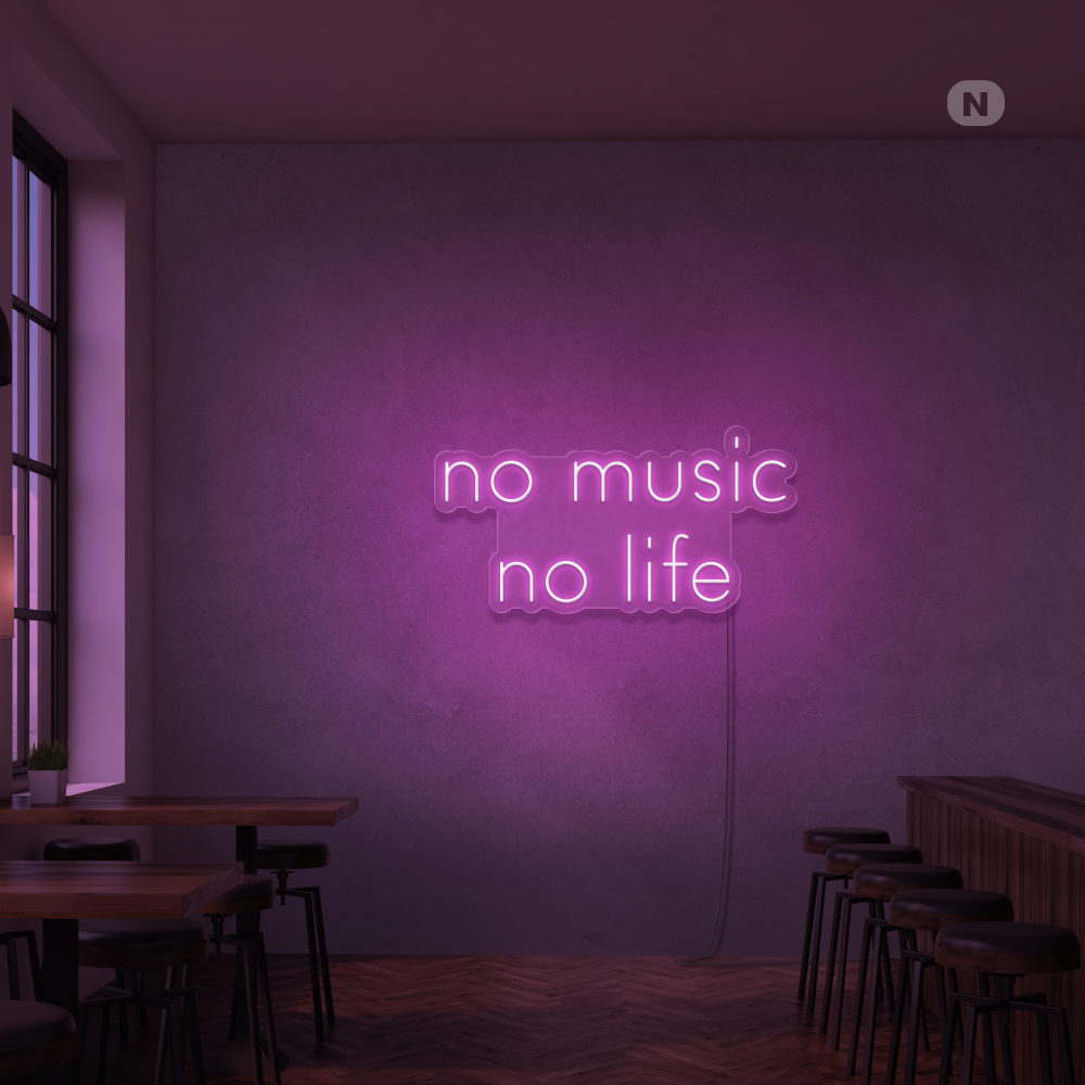 Cartel neon No Music No Life