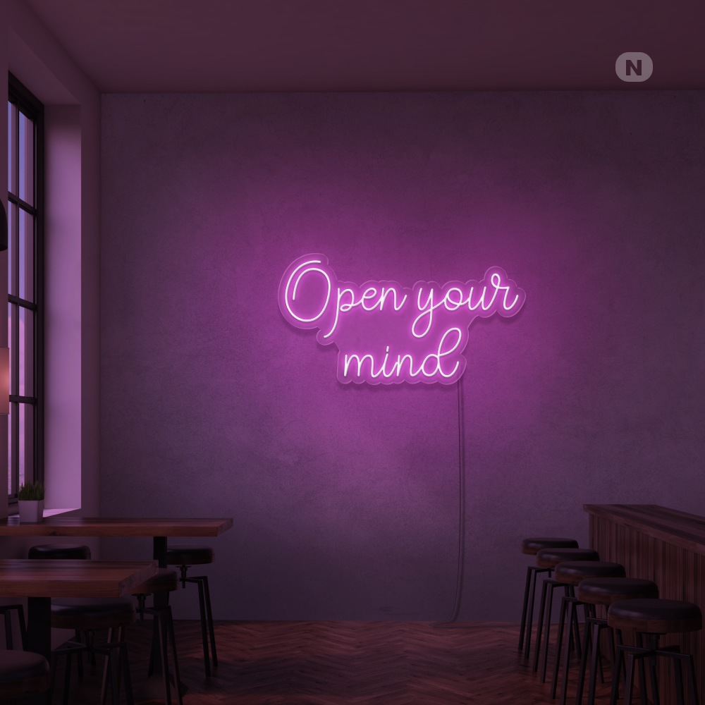 Cartel neon Open your mind