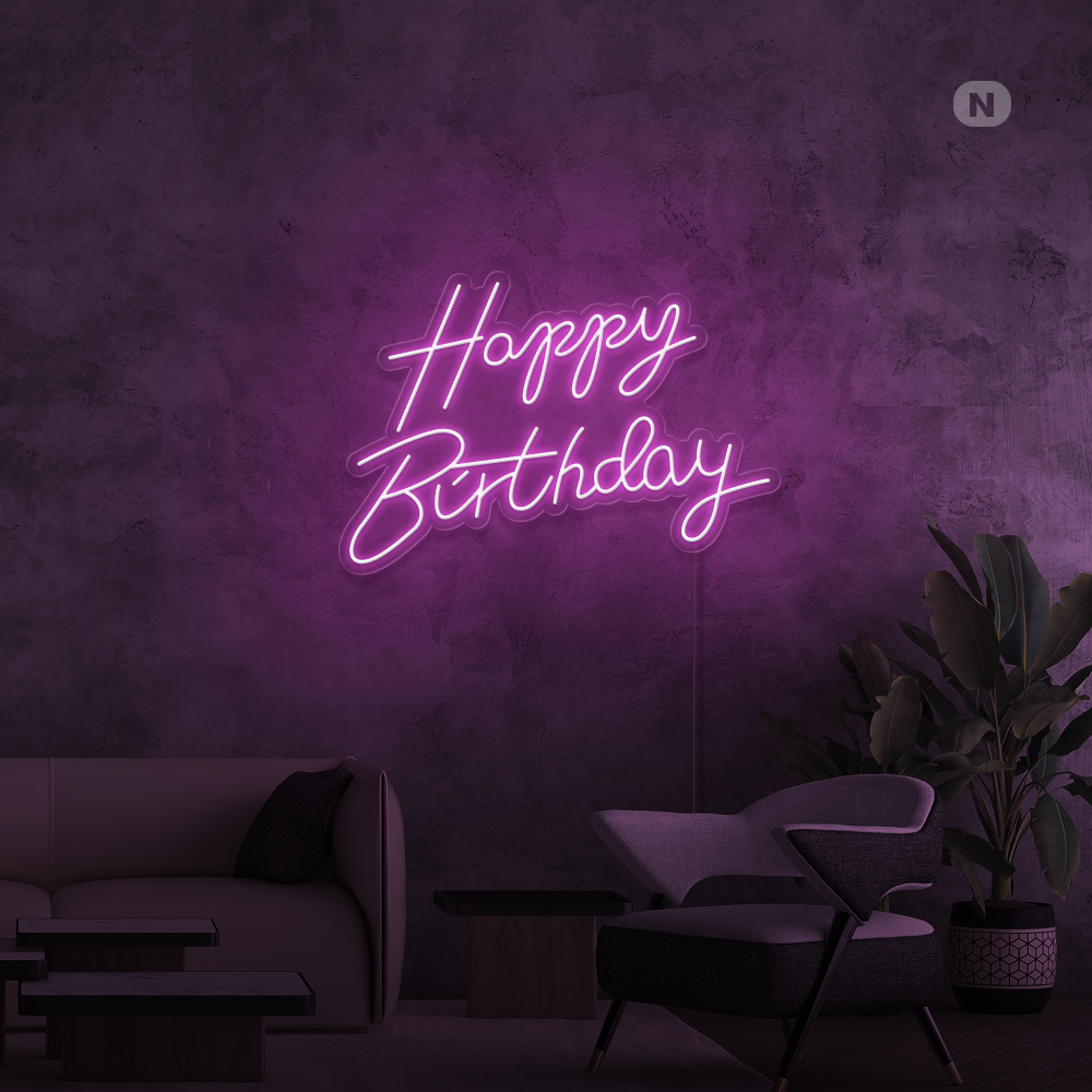 Cartel neon Happy Birthday