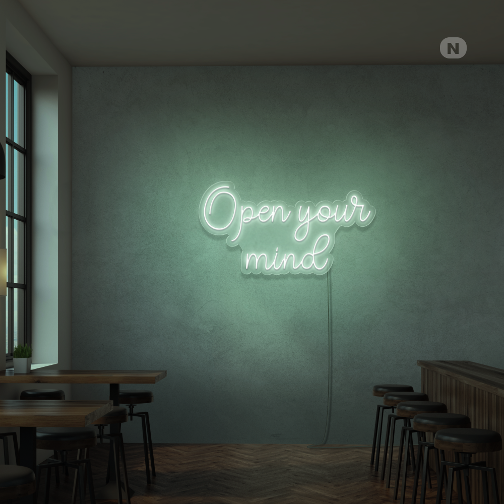 Cartel neon Open your mind