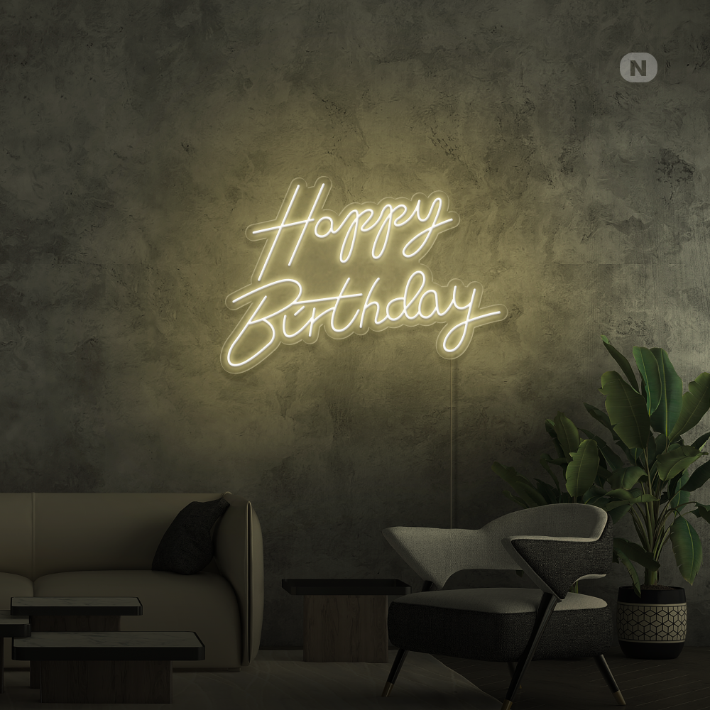 Cartel neon Happy Birthday