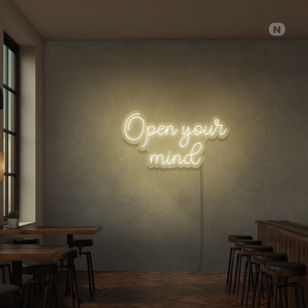Cartel neon Open your mind