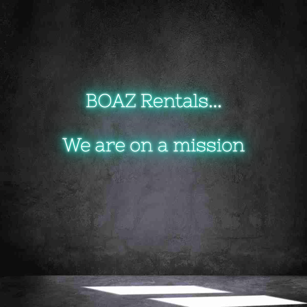 Neon personalizado: BOAZ Rentals....
