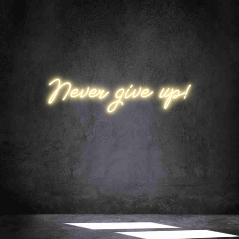 Neon personalizado: Never give up!