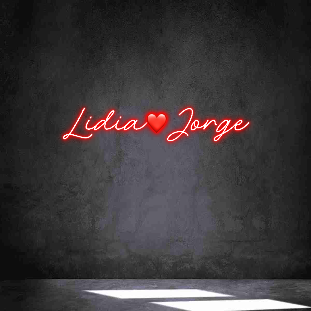 Neon personalizado: Lidia❤️Jorge