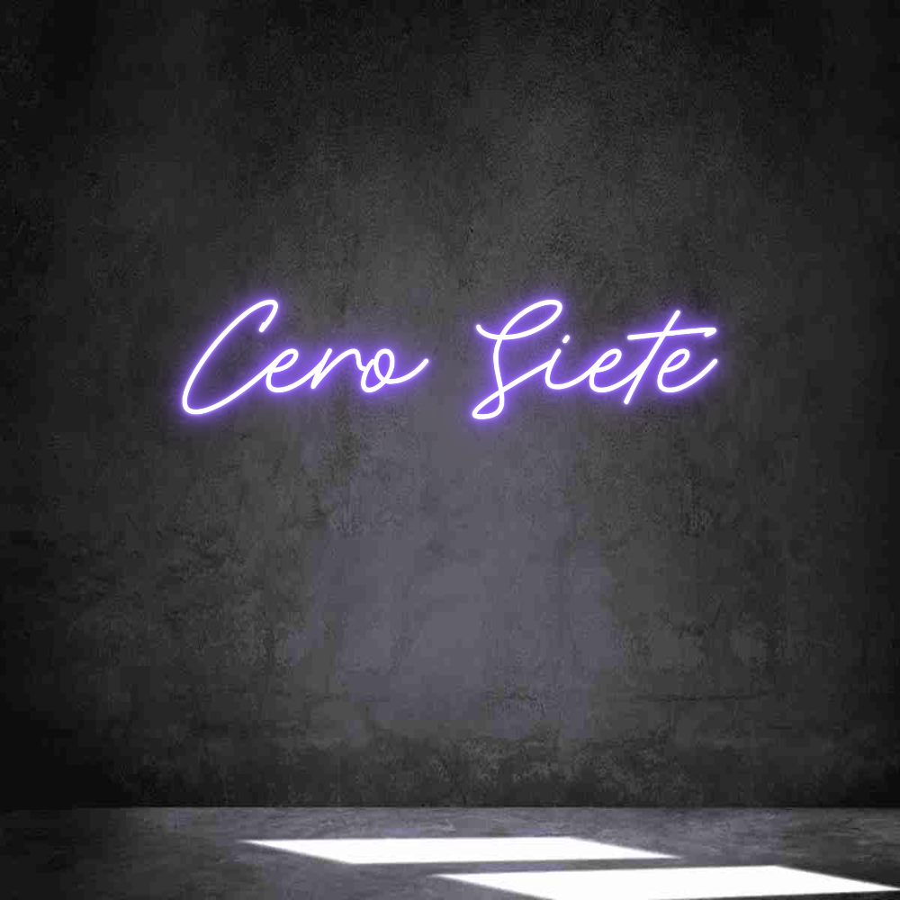 Neon personalizado: Cero Siete