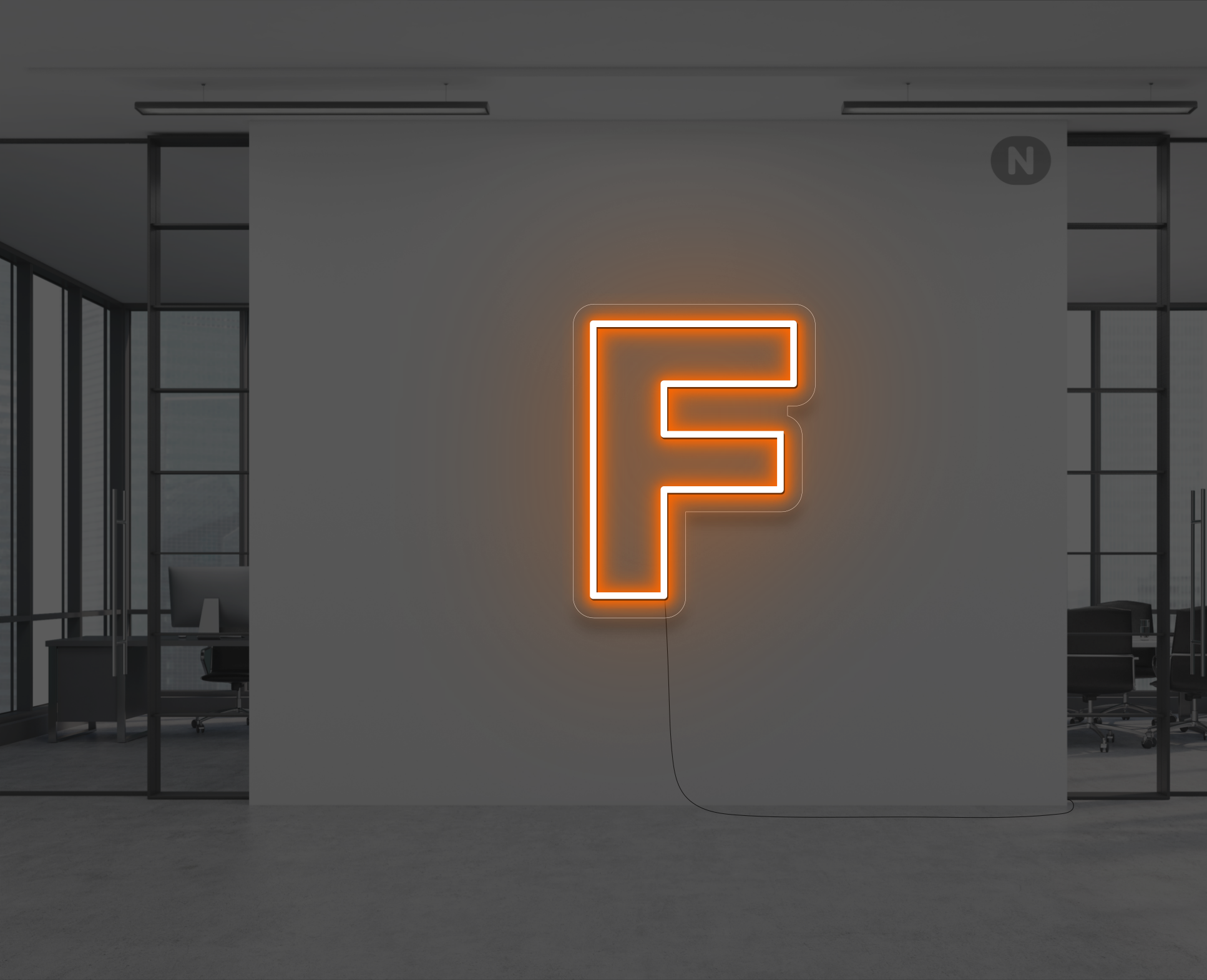 letras-de-neon-f-naranja