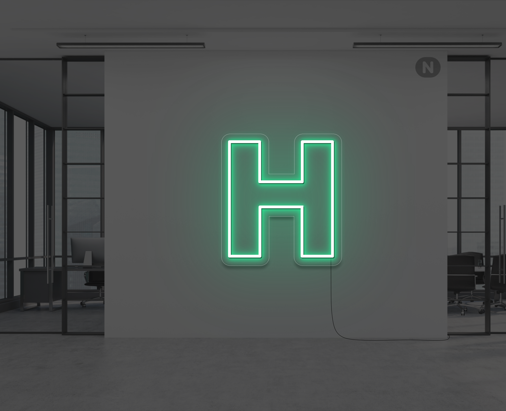 letras-de-neon-h-verde