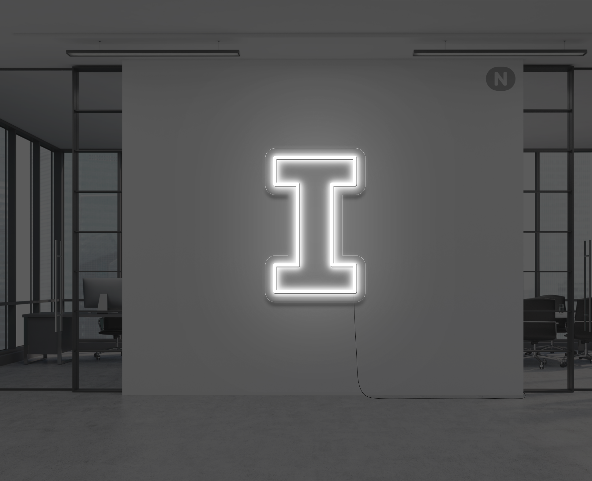 letras-de-neon-i-blanco