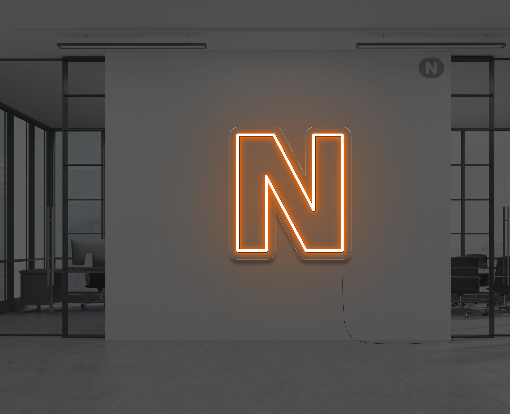 letras-de-neon-n-naranja