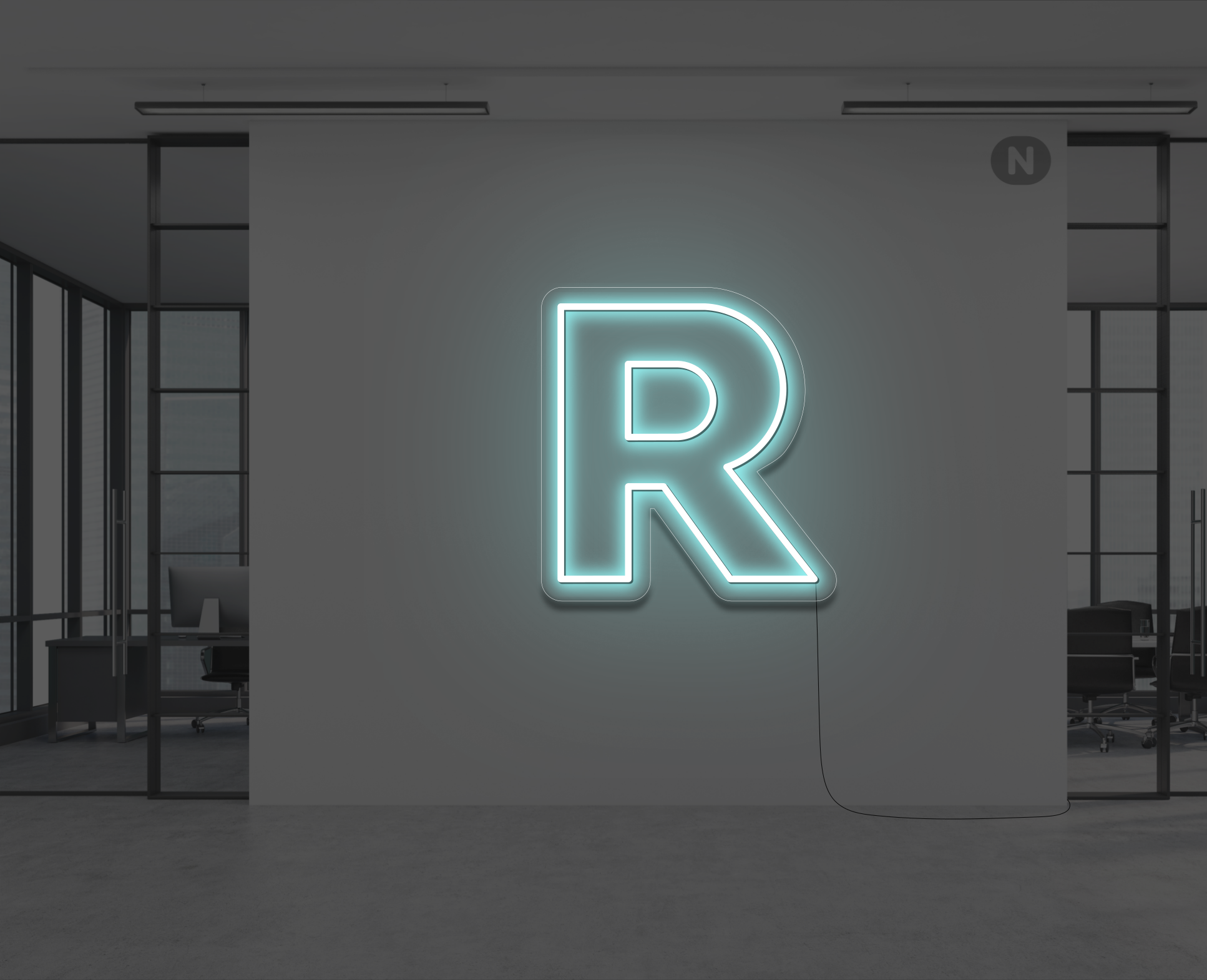 letras-de-neon-r-azul-hielo