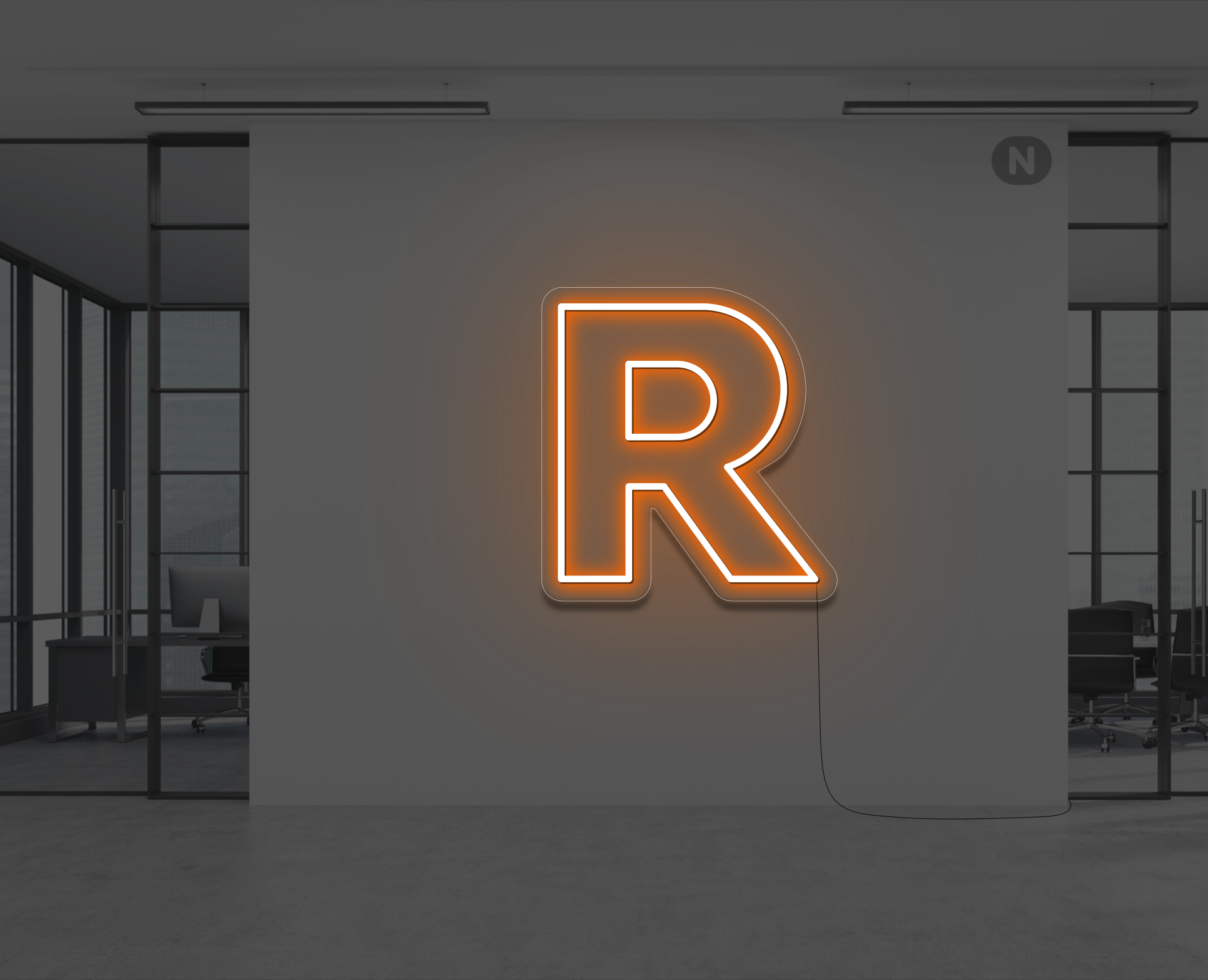 letras-de-neon-r-naranja