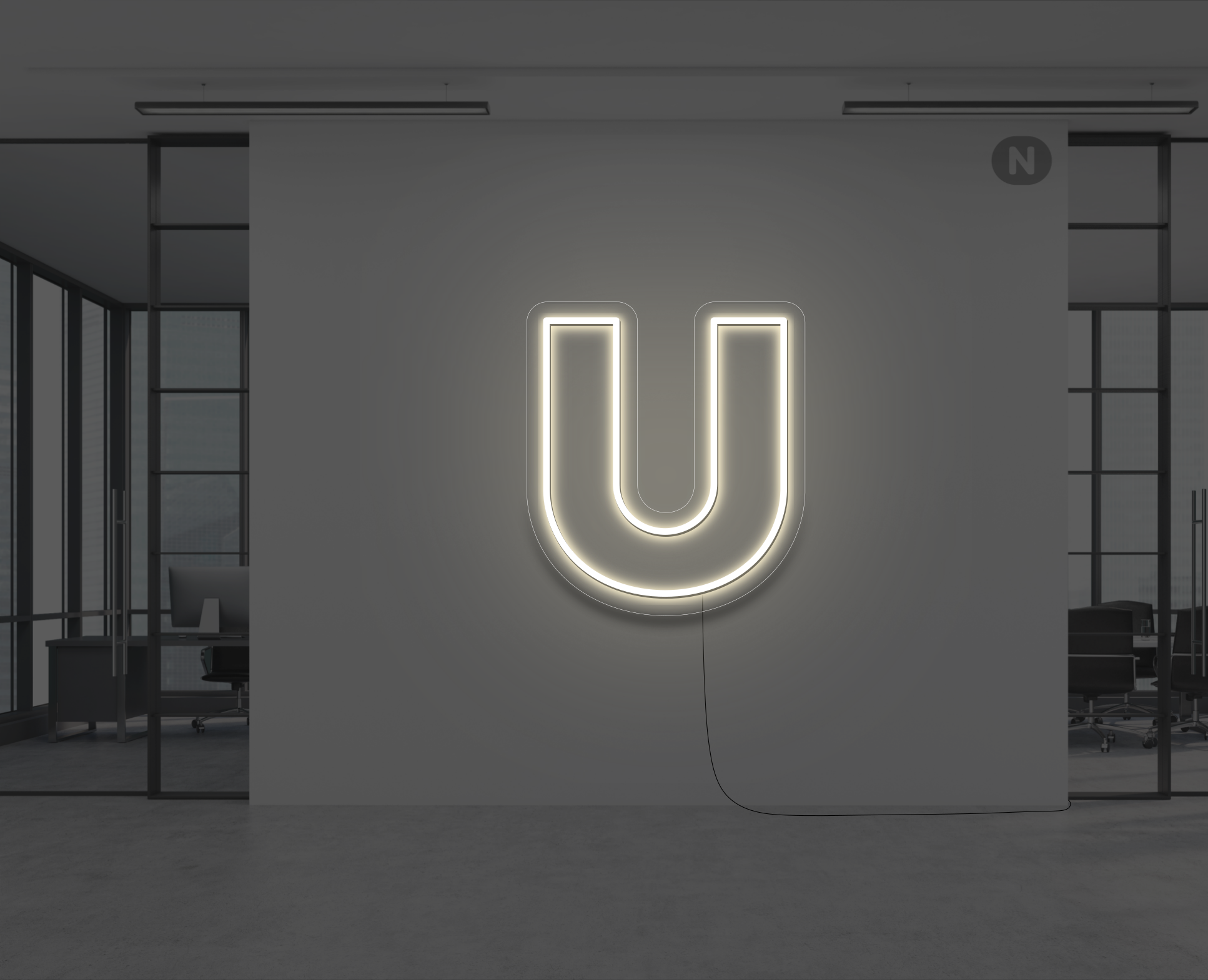 letras-de-neon-u-blanco-calido