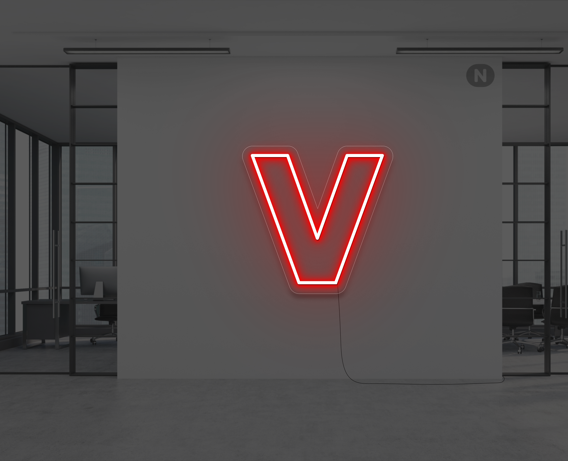 letras-de-neon-v-rojo